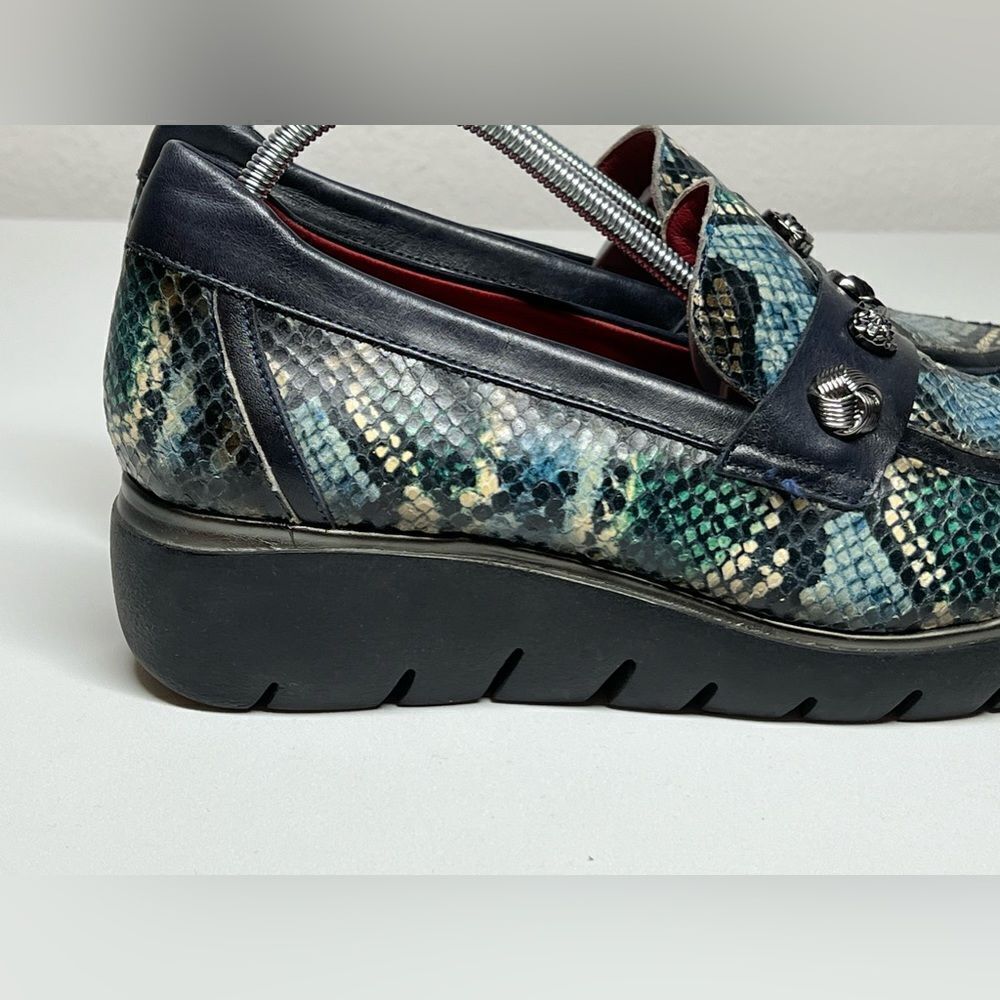 JOSE SAENZ Leather Loafer Multi Python Size 10 Mo… - image 3